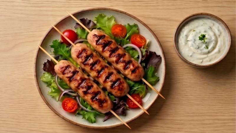 Frigărui din carne tocată de pui la grill